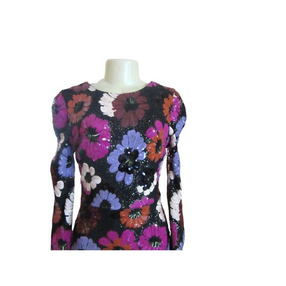 Dress The Population Hazel Floral Sequin Bodycon Dress S - Picture 5 of 12